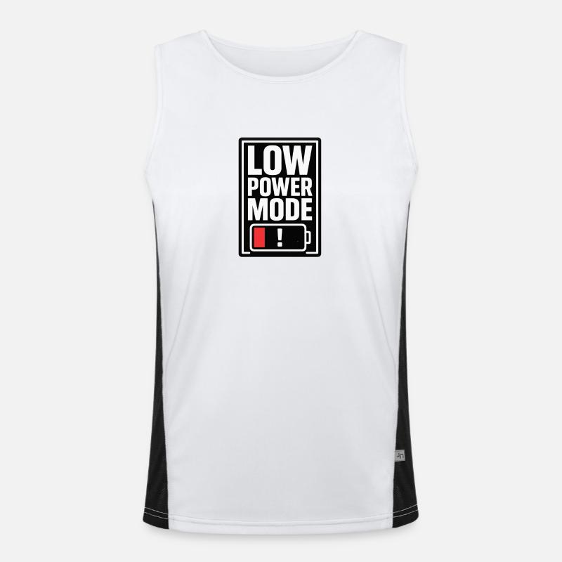 Low Power Mode - Men's Functional Contrast Tank Top  - white/black