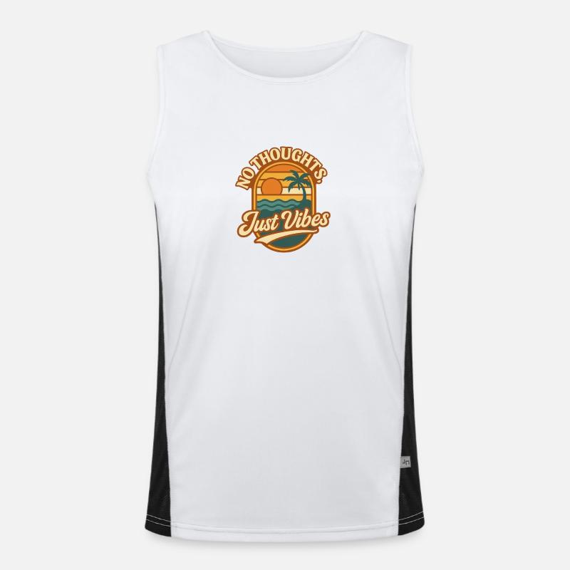 No Thoughts Just Vibes Men's Functional Contrast Tank Top 
