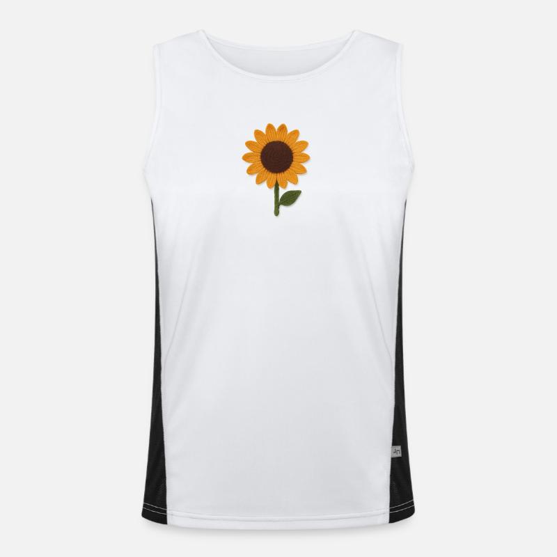 Felt Sunflower Texture Art Men's Functional Contrast Tank Top 