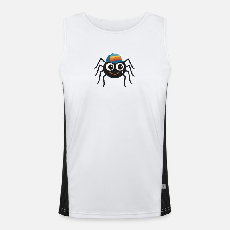 Coole Spinne mit Retro-Cappy – süß & frech Funktionelles Kontrast-Tank Top für Männer 