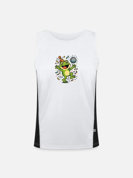 Party Frog - Men's Functional Contrast Tank Top - white/black