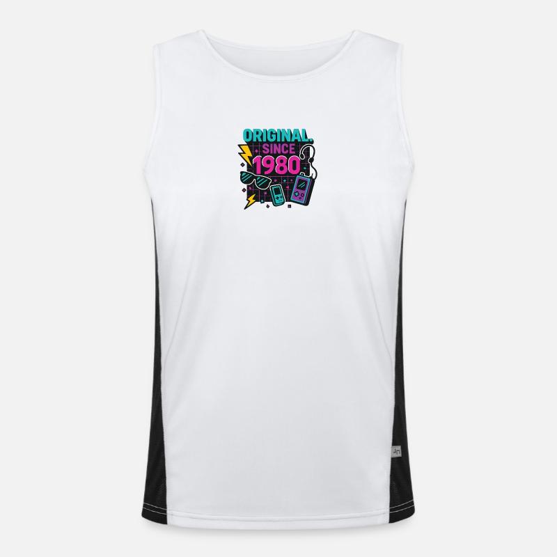 Langue source. Depuis 1980 – Neon Edition Année de naissance Débardeur respirant contrasté Homme 