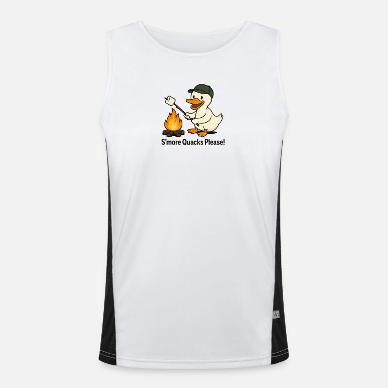 S’more Quacks Please! – Camping Ente Funktionelles Kontrast-Tank Top für Männer 