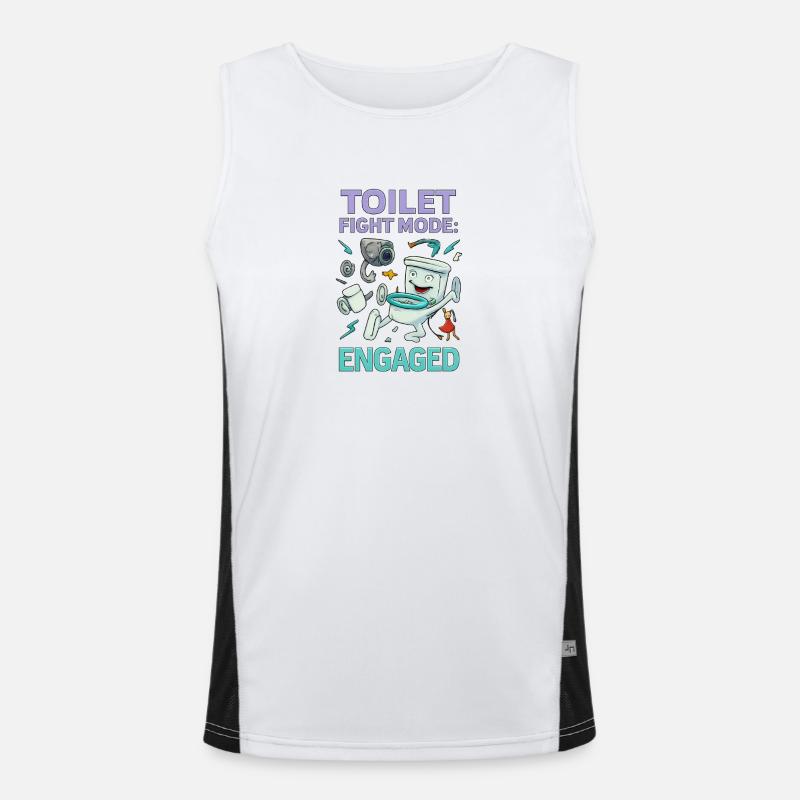Toilettenkampf-Modus – Absurdes Hirnfäule-Design Funktionelles Kontrast-Tank Top für Männer 