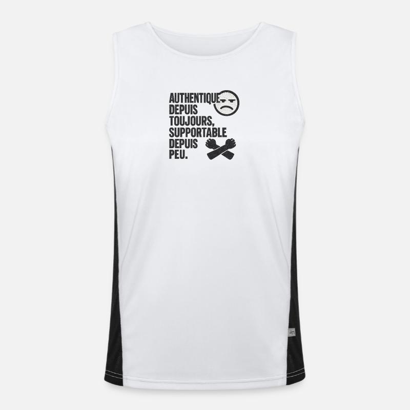 Authentic Forever Tee - Men's Functional Contrast Tank Top  - white/black