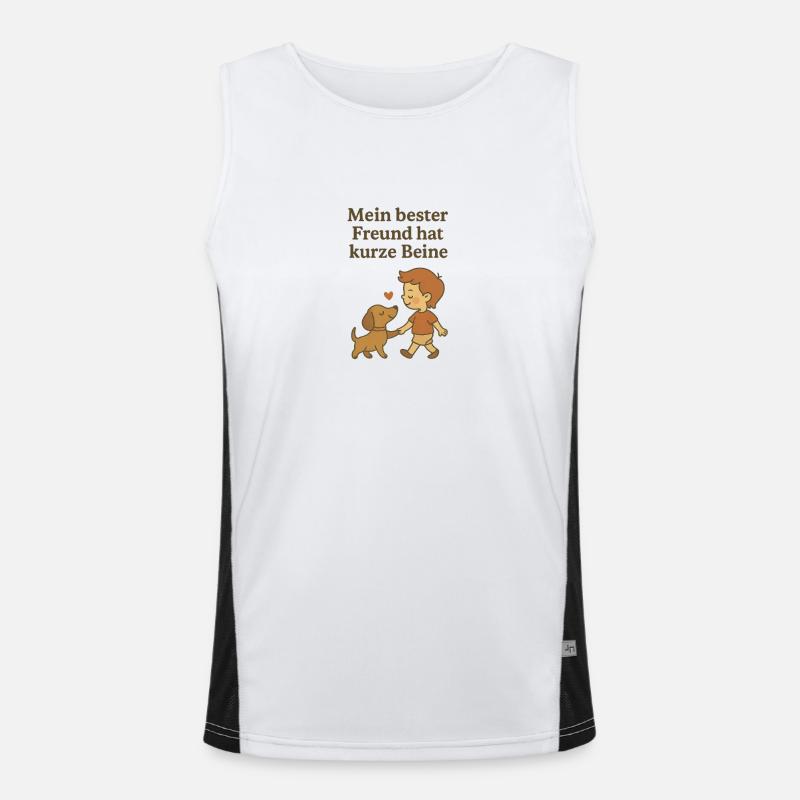 Dackelliebe Funktionelles Kontrast-Tank Top für Männer 