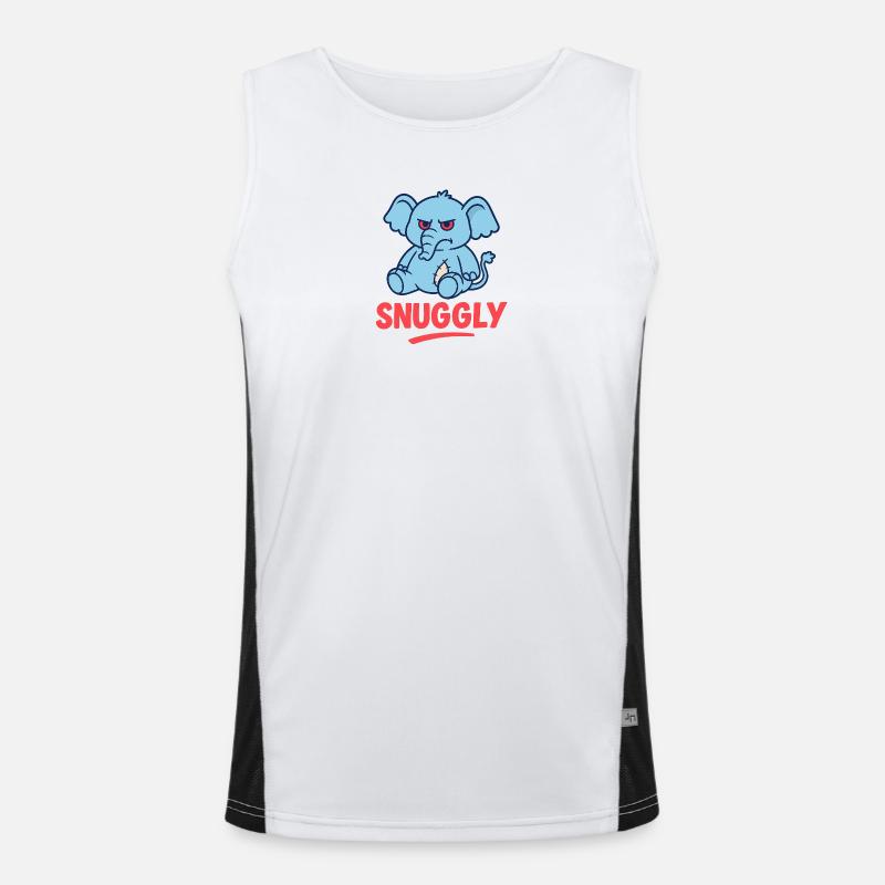 Grumpy Elephant - Men's Functional Contrast Tank Top  - white/black