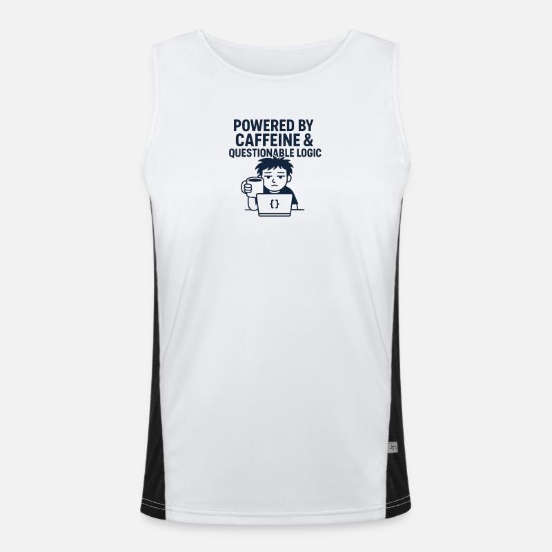 Coffee Machine and Technical Style - Men's Functional Contrast Tank Top  - white/black