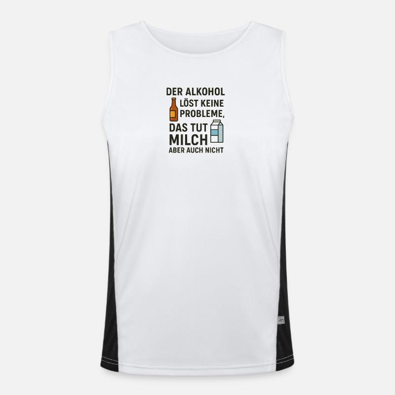 Alcohol does not solve any problems - Men's Functional Contrast Tank Top  - white/black