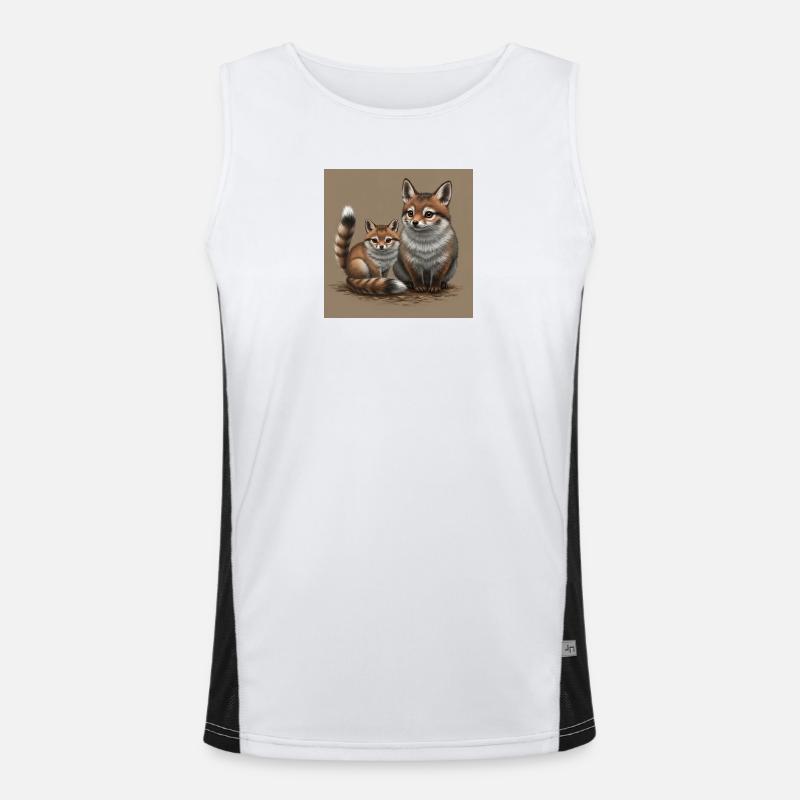 Verspielte Fuchs-Mutter und Kind Funktionelles Kontrast-Tank Top für Männer 
