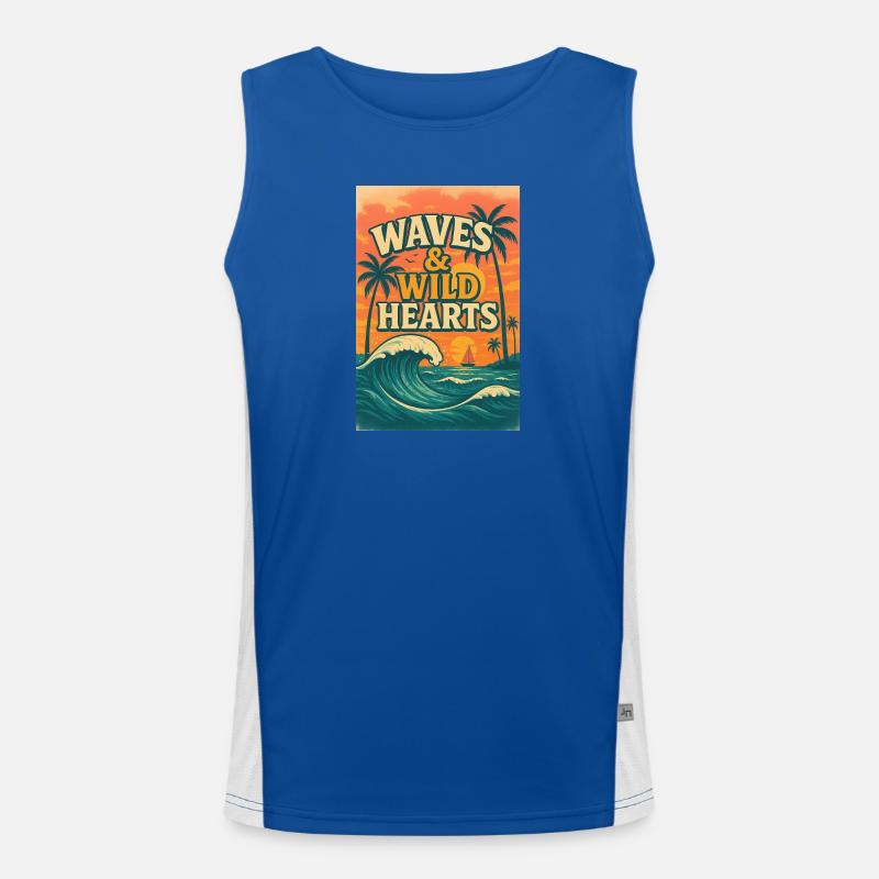 Waves & Wild Hearts Funktionelles Kontrast-Tank Top für Männer 