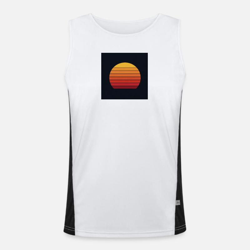 Retro Sonnenuntergang Design Funktionelles Kontrast-Tank Top für Männer 
