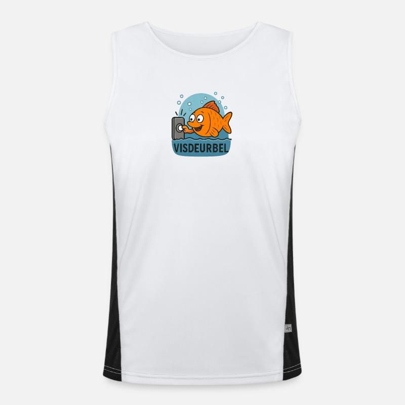 Pêche Fun Poisson Sonnette Dessin Animé Design Débardeur respirant contrasté Homme 