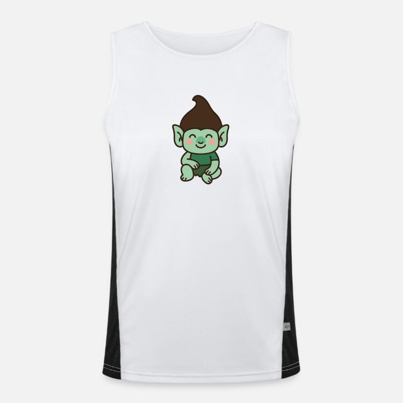 Cute troll – kawaii style Men's Functional Contrast Tank Top 