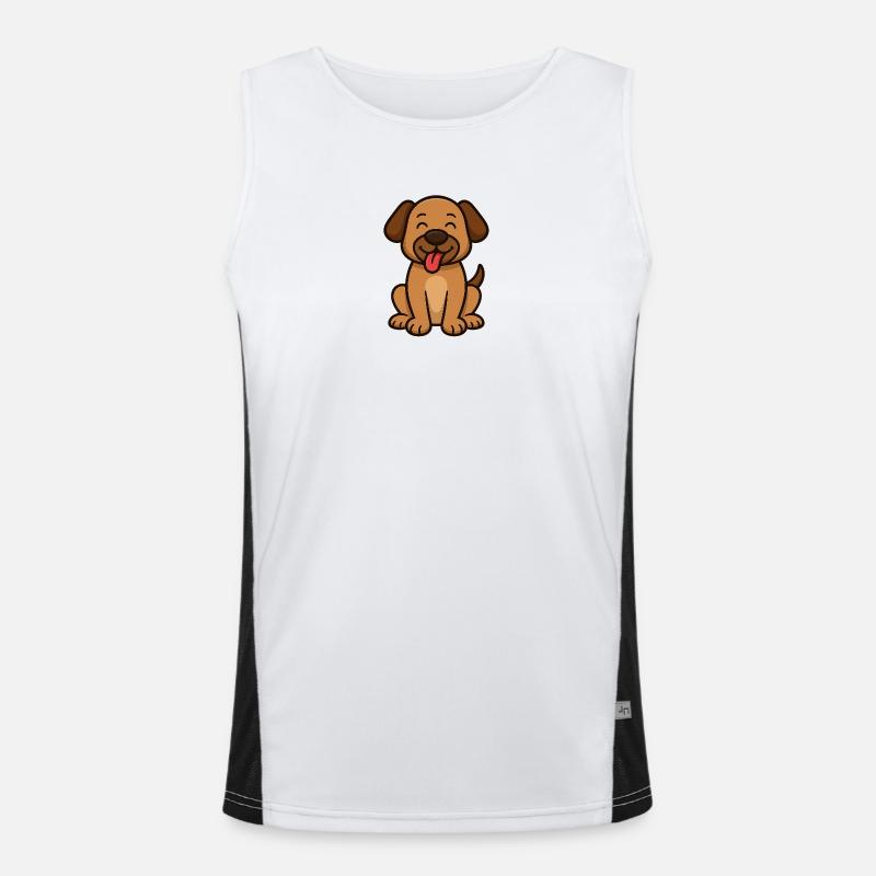 Chien mignon - Conception de style dessin animé Débardeur respirant contrasté Homme 