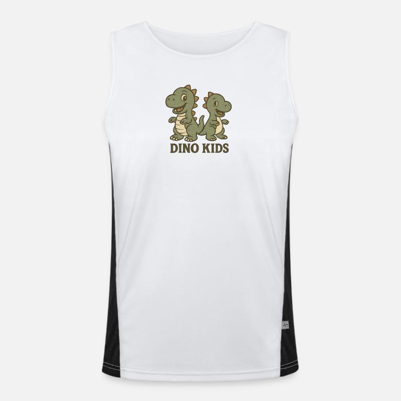 Niedliche Dino-Kinder Design Funktionelles Kontrast-Tank Top für Männer 