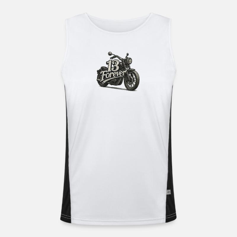 13Motorrad Funktionelles Kontrast-Tank Top für Männer 