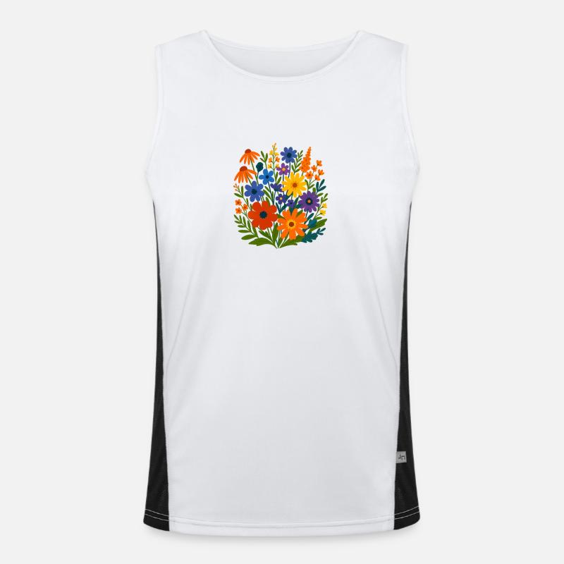 Wildflower Bloomscape Men's Functional Contrast Tank Top 