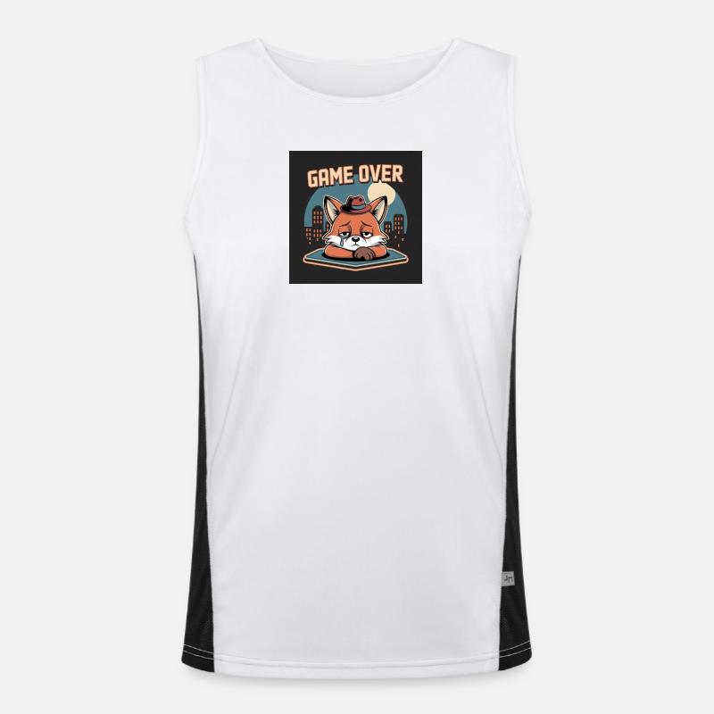 Klon mit Game Over und grauem Maskottchen Funktionelles Kontrast-Tank Top für Männer 