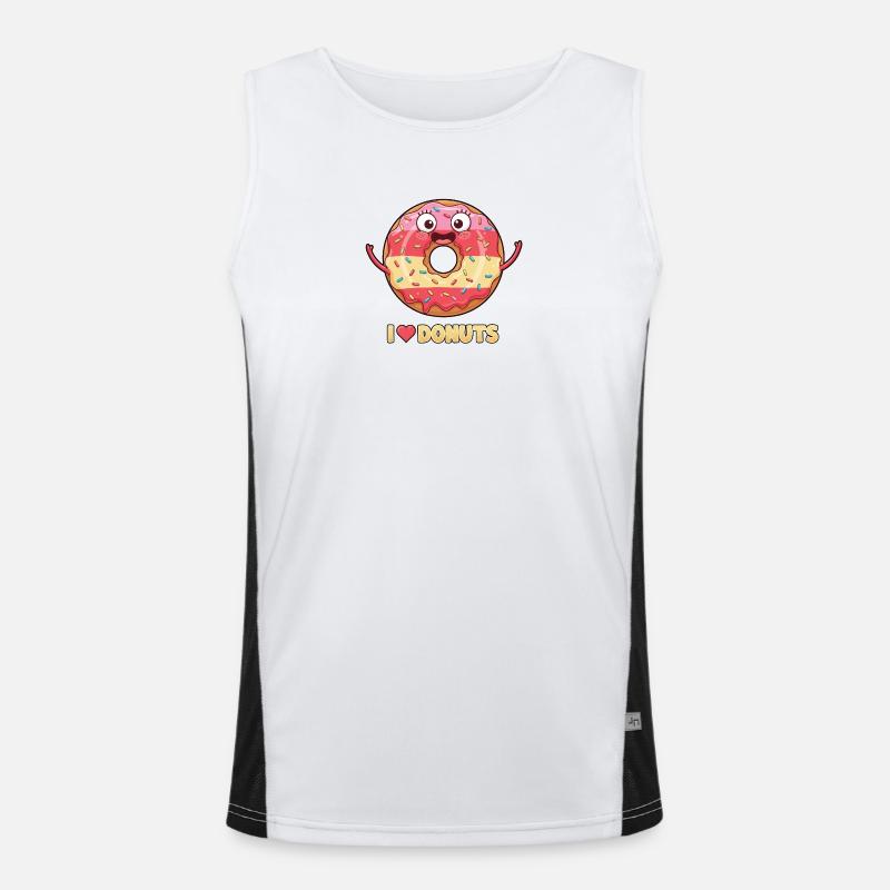 I Love Donuts Funktionelles Kontrast-Tank Top für Männer 