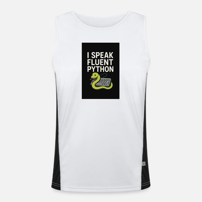 Python Coding Snake Men's Functional Contrast Tank Top 