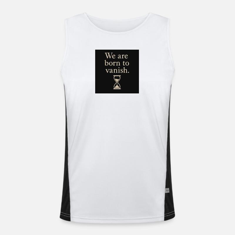 Vergänglichkeit Spruch mit Sanduhrdesign Funktionelles Kontrast-Tank Top für Männer 