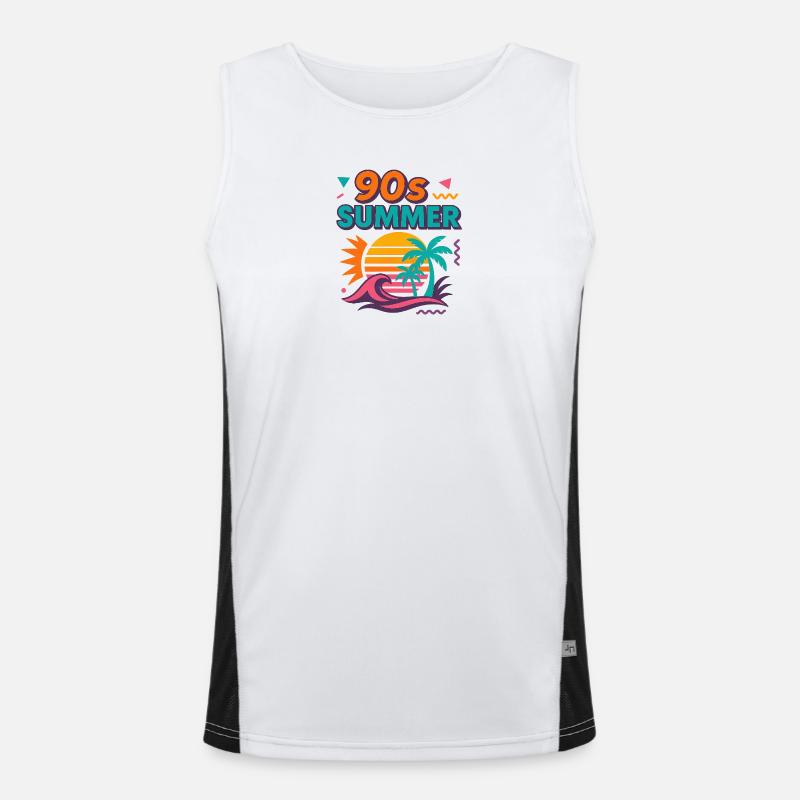 90s Sommer Retro Design Funktionelles Kontrast-Tank Top für Männer 