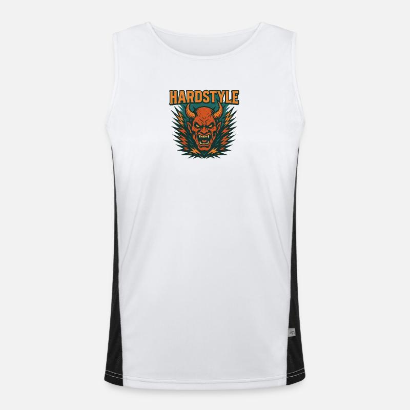 Hardstyle Dämonen Motiv Funktionelles Kontrast-Tank Top für Männer 