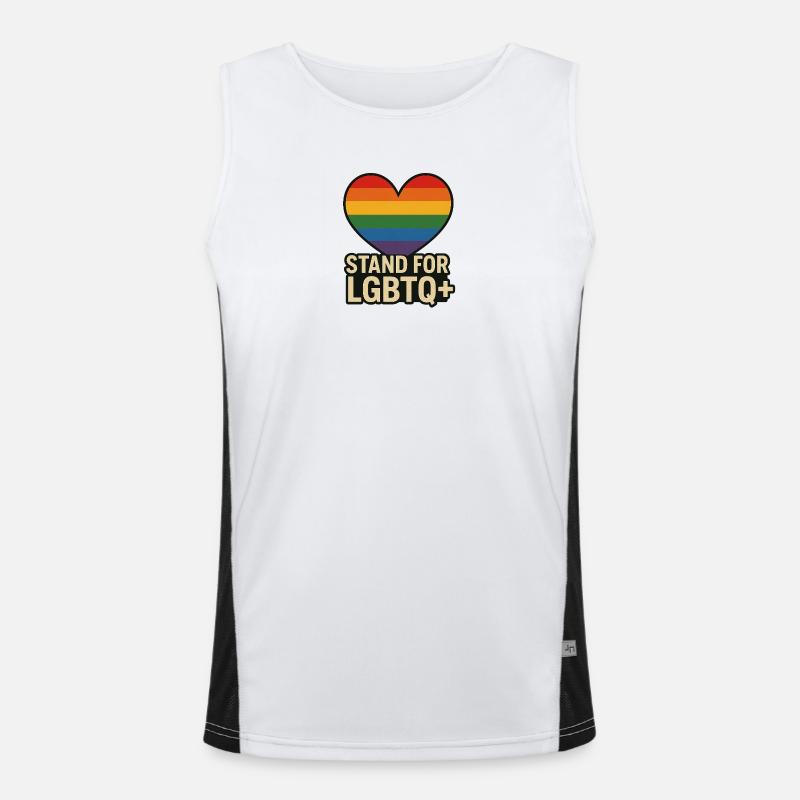 Pride Heart LGBT Support Design Débardeur respirant contrasté Homme 
