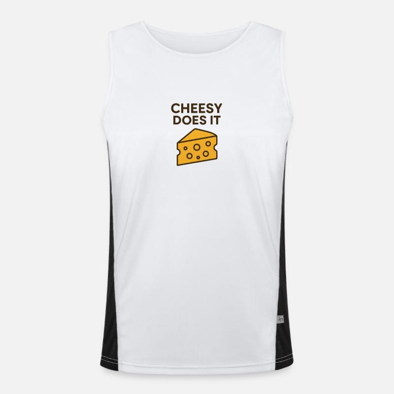Cheesy does it Motivational Design Men's Functional Contrast Tank Top 