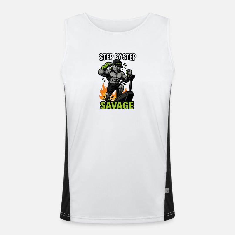 Step by Step Savage Cardio Funktionelles Kontrast-Tank Top für Männer 