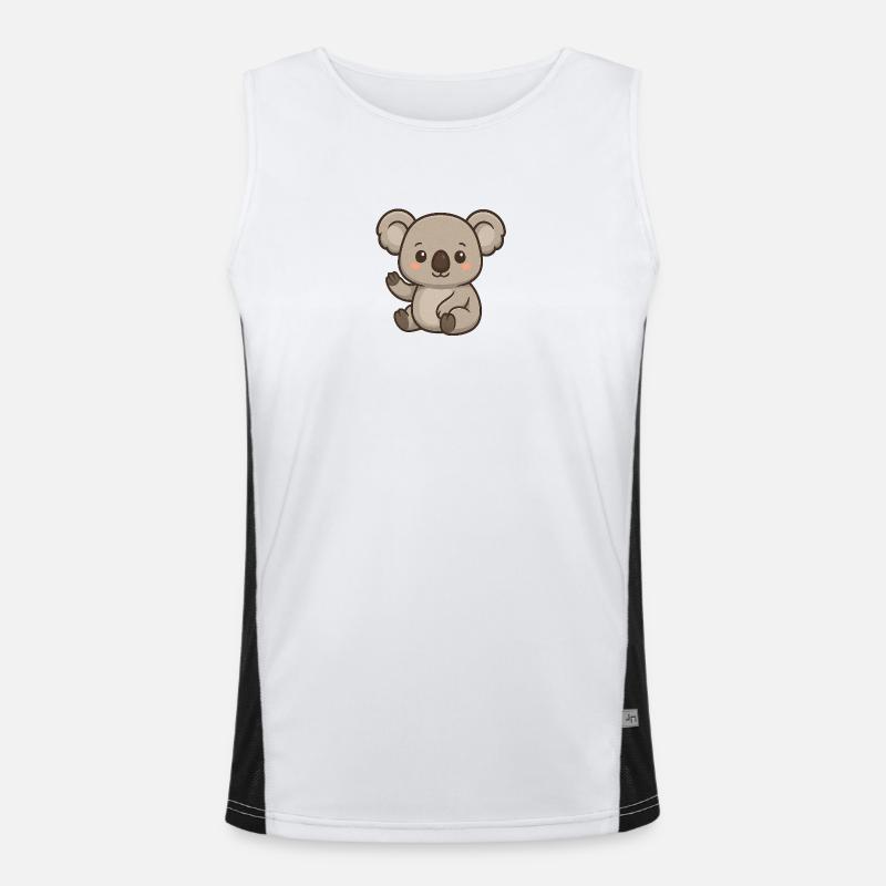 Koala mit Herzakzent Funktionelles Kontrast-Tank Top für Männer 