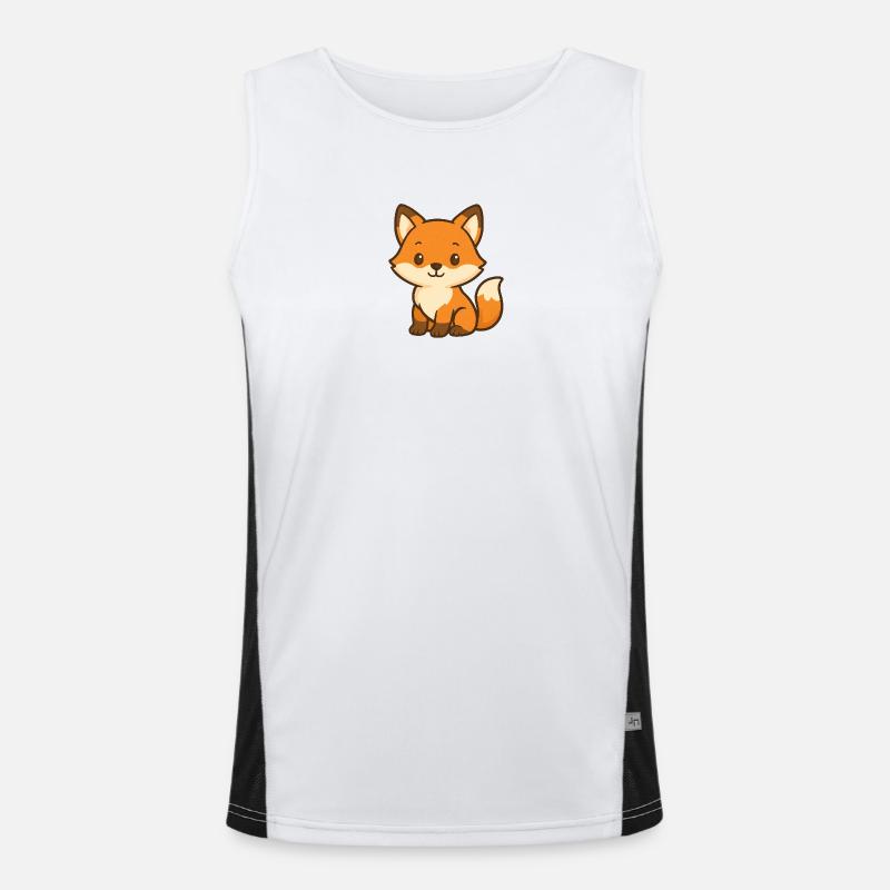 Cute fox bear children's design Men's Functional Contrast Tank Top 
