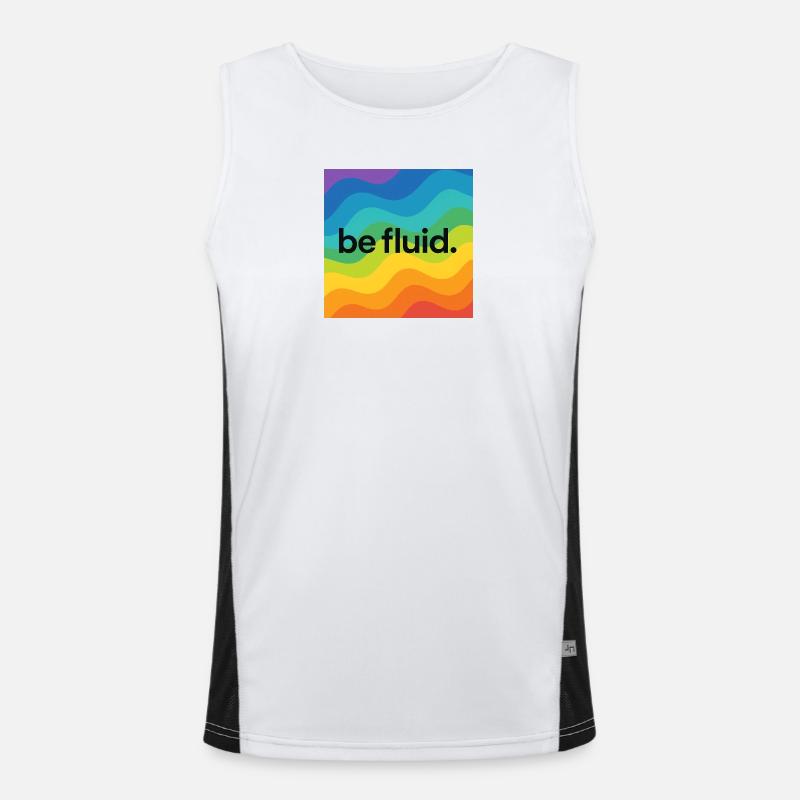 Be Fluid – LGBTQ+ Pride Design mit progressiver Bo Funktionelles Kontrast-Tank Top für Männer 