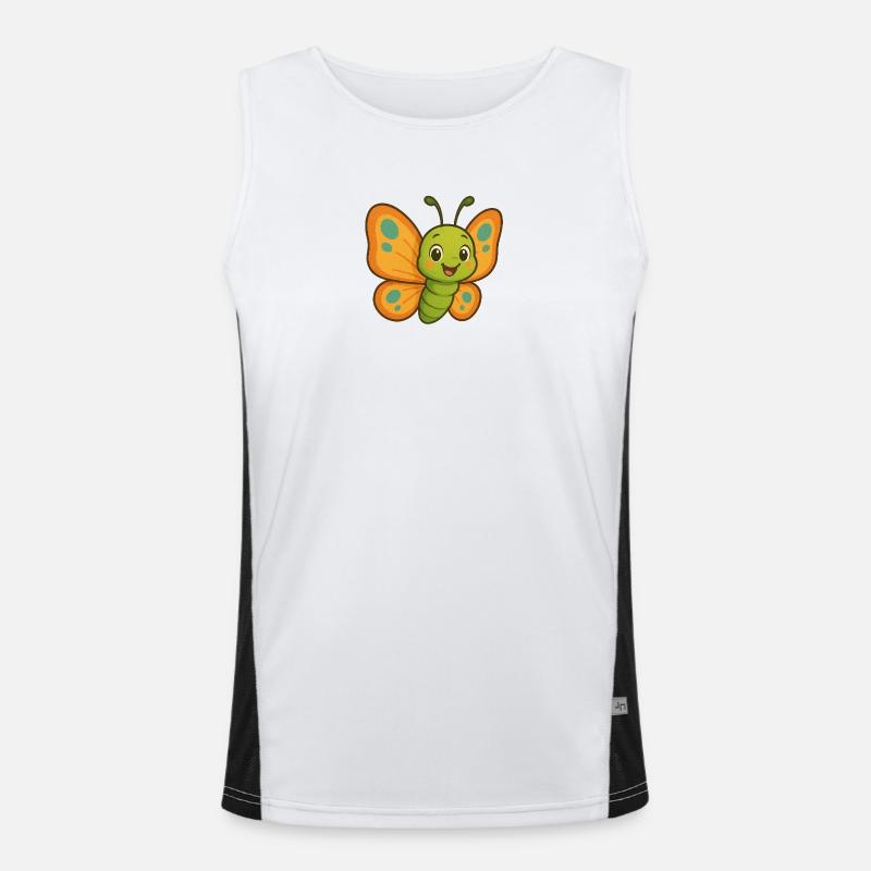 Conception de dessin animé papillon Débardeur respirant contrasté Homme 