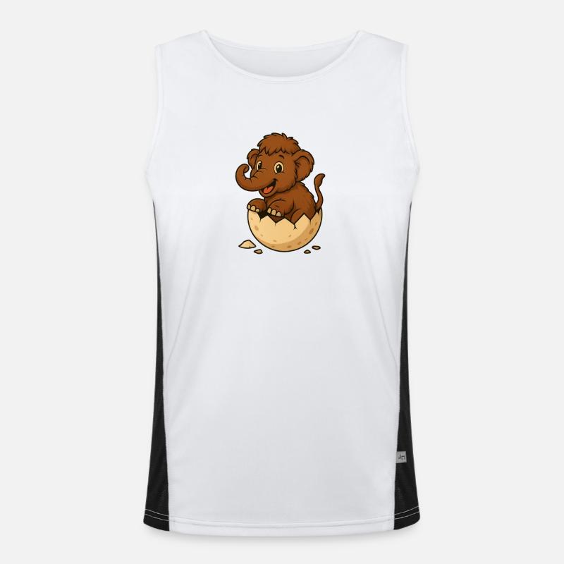 Cute baby mammoth on eggshell Men's Functional Contrast Tank Top 