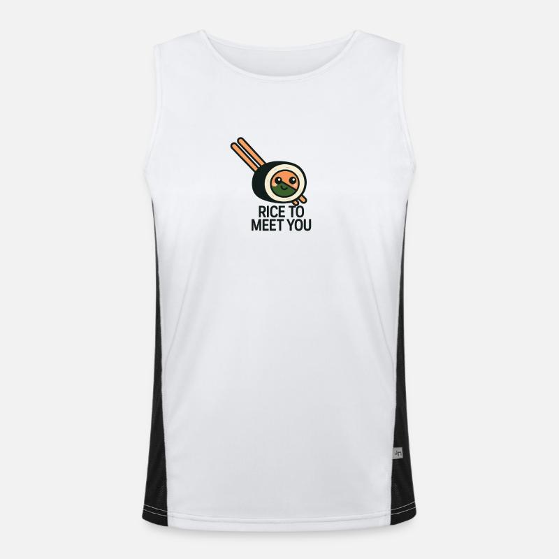 Sushi design with funny pun - Men's Functional Contrast Tank Top  - white/black