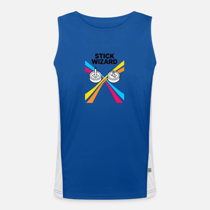 Stick Wizard Conception de jeu rétro Débardeur respirant contrasté Homme 