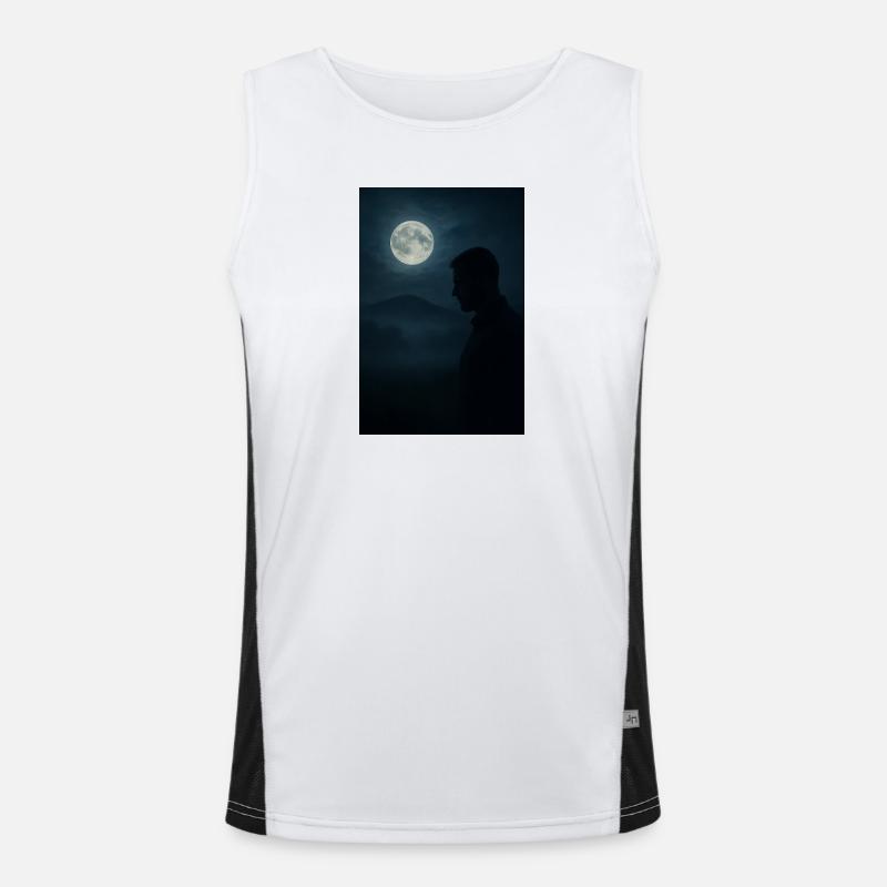 Silhouette nocturne sous la lune Débardeur respirant contrasté Homme 