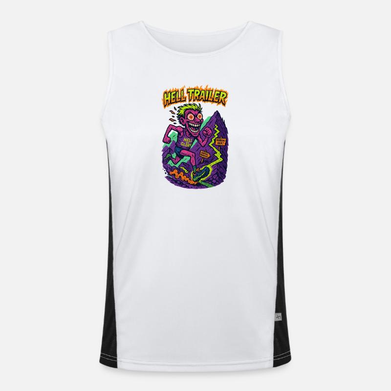 Hell Trailer Abenteuer-Design Funktionelles Kontrast-Tank Top für Männer 