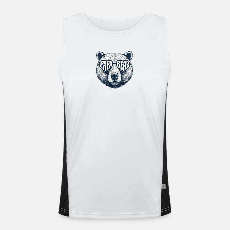Daddy Bear - Men's Functional Contrast Tank Top  - white/black