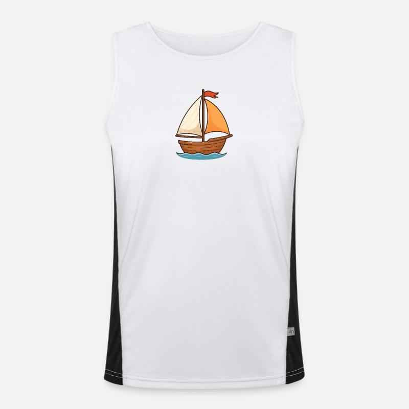 Voilier maritime conception d’aquarelle Débardeur respirant contrasté Homme 