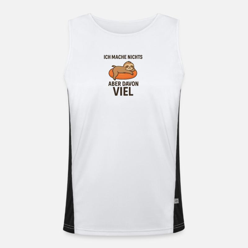 Leger sleeps on orange sponge Men's Functional Contrast Tank Top 