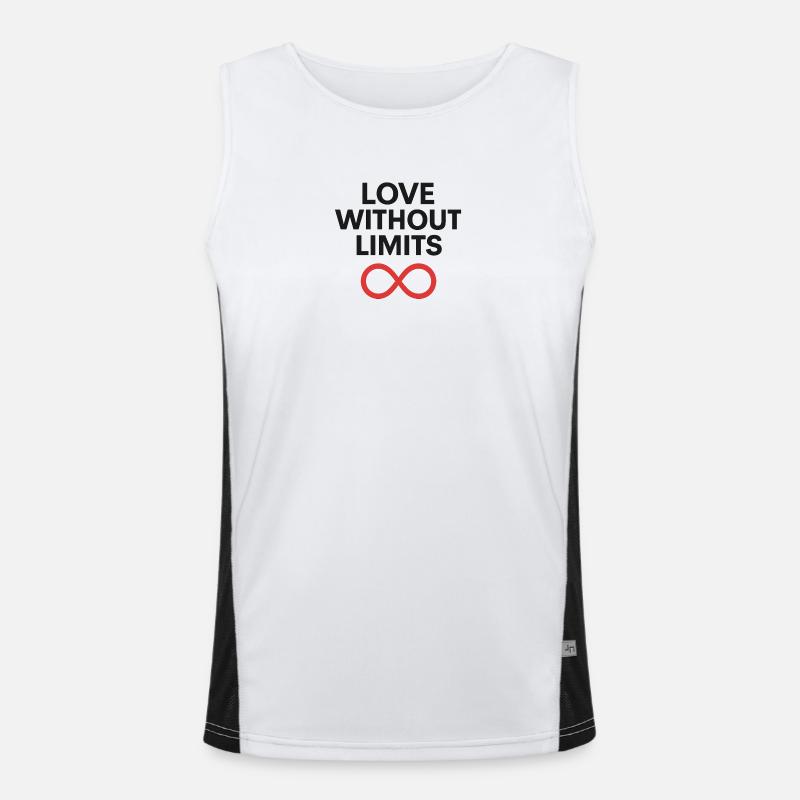 Love Without Limits Infinity Design - Men's Functional Contrast Tank Top  - white/black