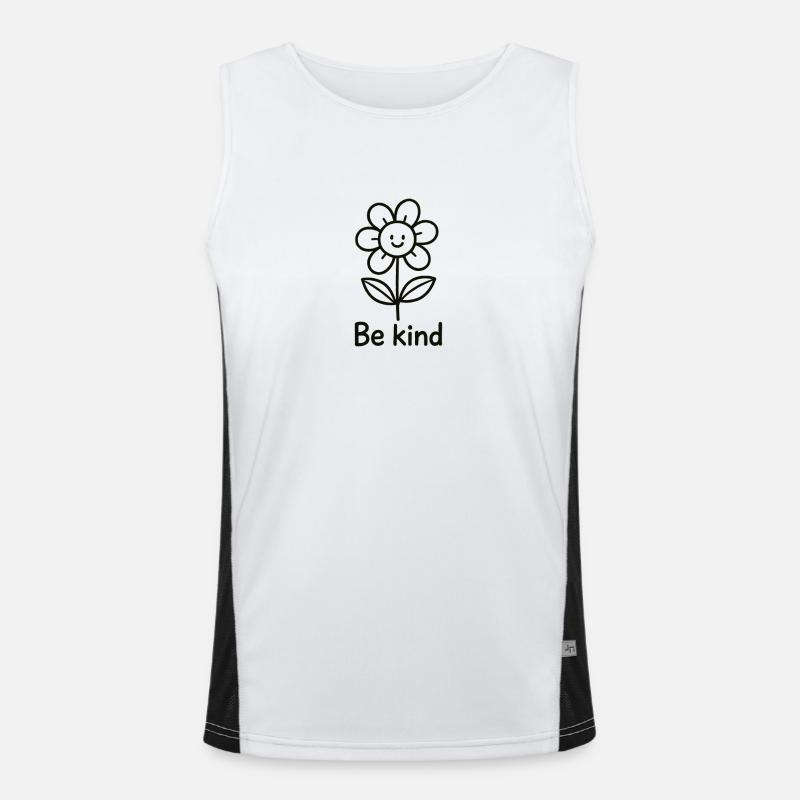Fröhliche Blume mit Botschaft Funktionelles Kontrast-Tank Top für Männer 