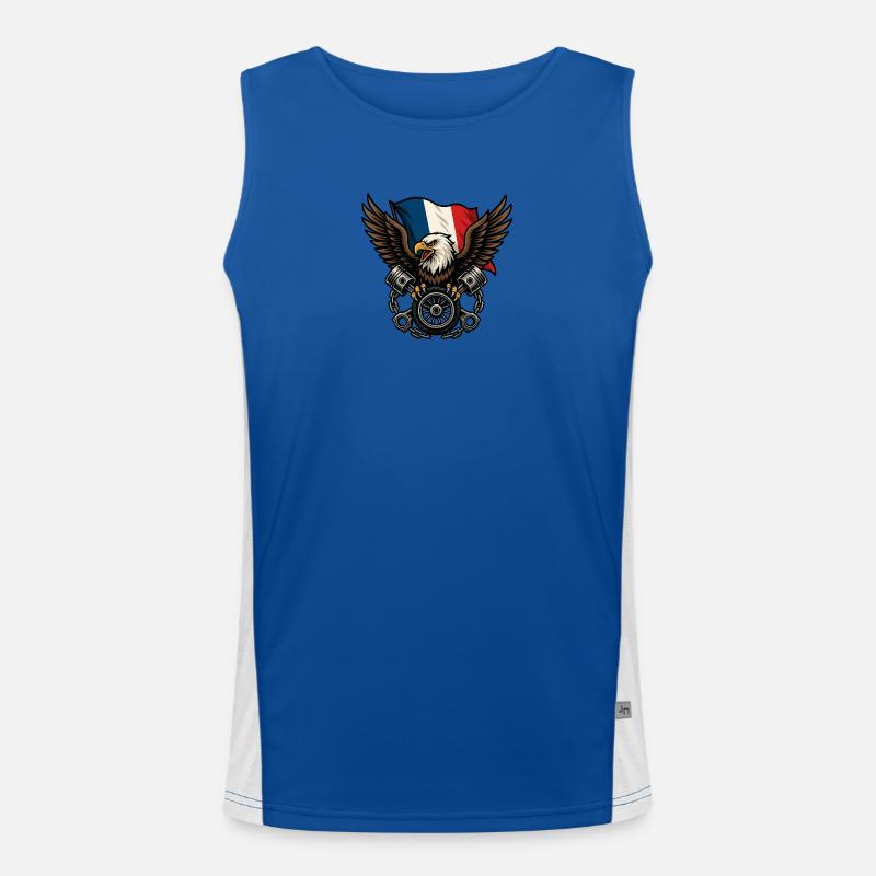 Aigle français avec drapeau  Débardeur respirant contrasté Homme 