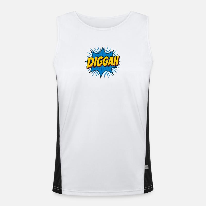 Comic-Style Dugout Headline Men's Functional Contrast Tank Top 