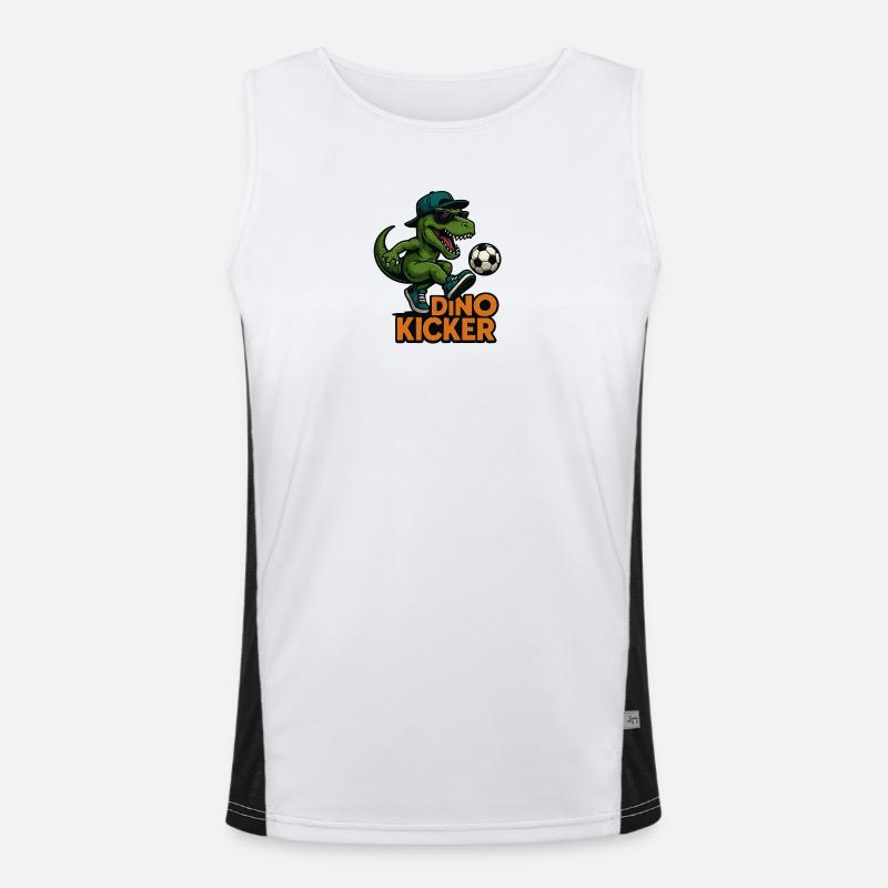 Fußball Dino Funktionelles Kontrast-Tank Top für Männer 