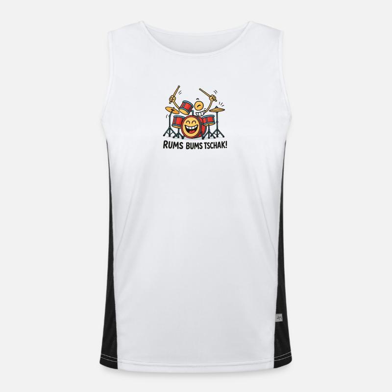 Energetic drum drummer Men's Functional Contrast Tank Top 