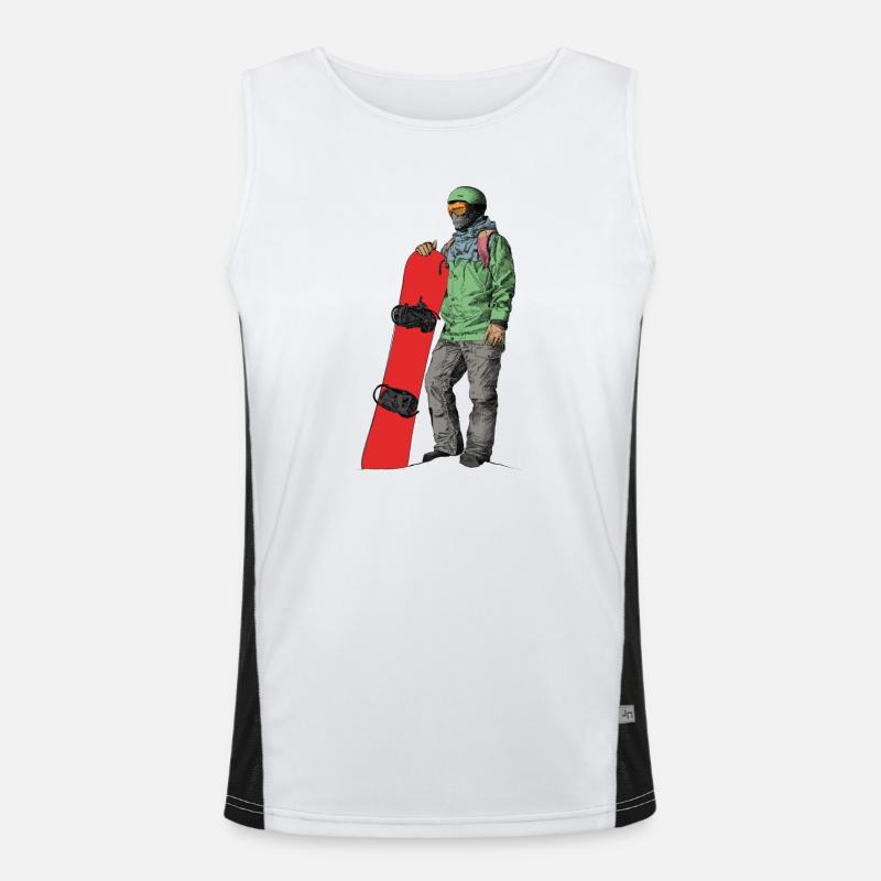 Abenteuerlicher Snowboarder Funktionelles Kontrast-Tank Top für Männer 